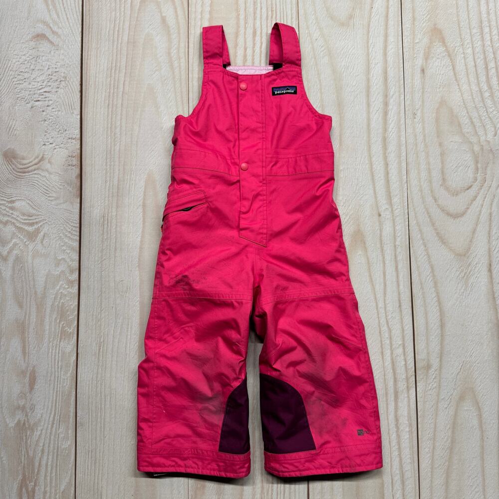 Patagonia Baby Snow Pile Overall Bibs Kids Size 2T H2NO Ski Pants Pink
